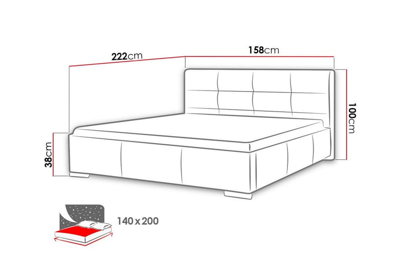 Sängram Boisdale 140x200 cm - Möbler - Säng - Sängram & sängstomme