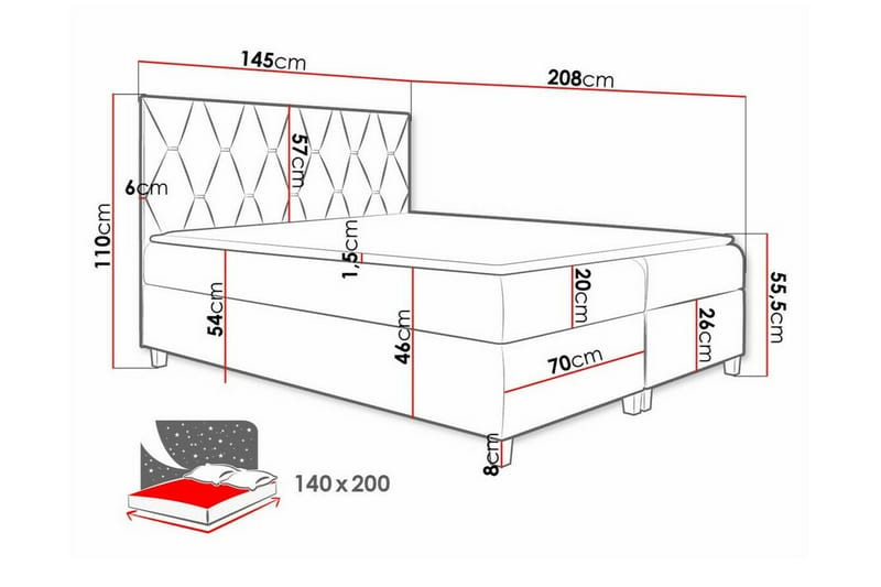 Sängram Boisdale 140x200 cm - Möbler - Säng - Sängram & sängstomme