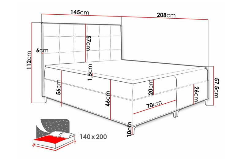 Sängram Boisdale 140x200 cm - Möbler - Säng - Sängram & sängstomme