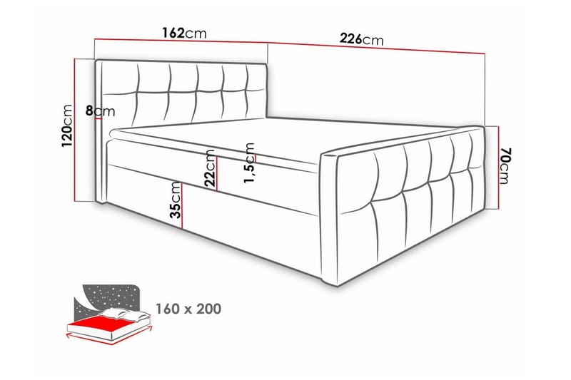 Sängram Boisdale 160x200 cm - Möbler - Säng - Sängram & sängstomme