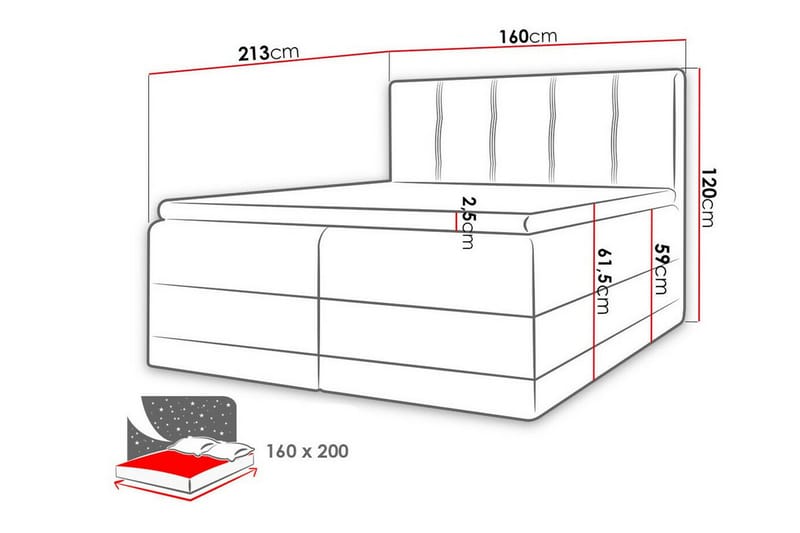 Sängram Boisdale 160x200 cm - Möbler - Säng - Sängram & sängstomme