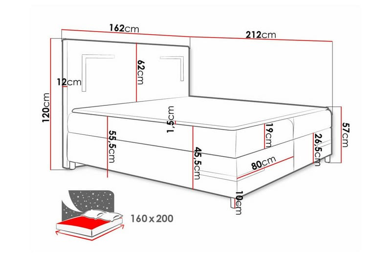 Sängram Boisdale 160x200 cm - Möbler - Säng - Sängram & sängstomme