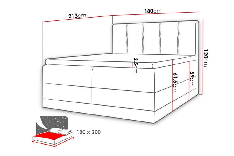 Sängram Boisdale 180x200 cm - Möbler - Säng - Sängram & sängstomme