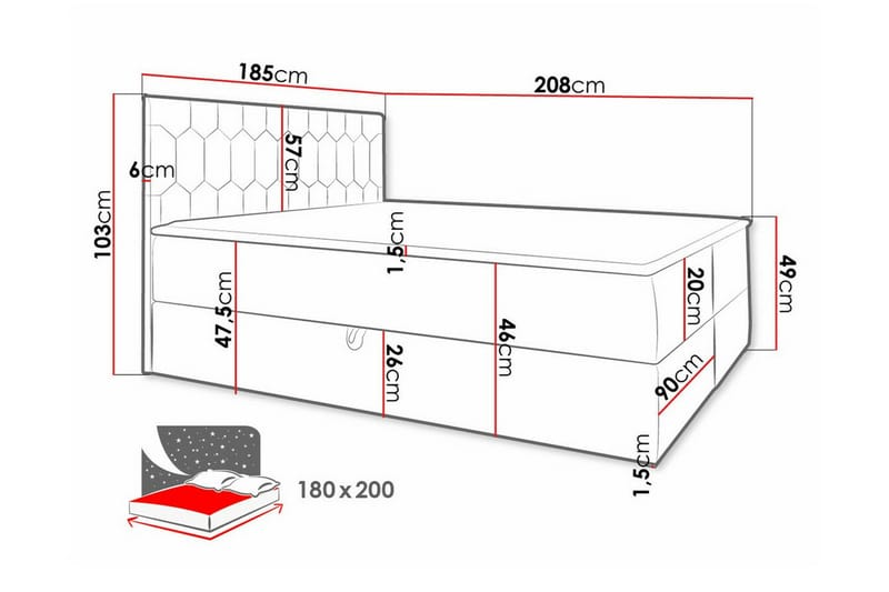 Sängram Boisdale 180x200 cm - Möbler - Säng - Sängram & sängstomme