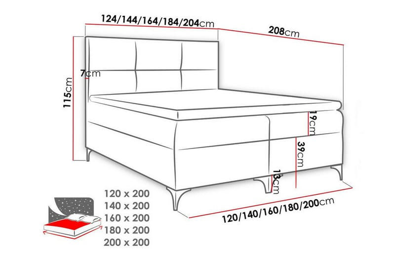 Sängram Boisdale 200x200 cm - Möbler - Säng - Sängram & sängstomme