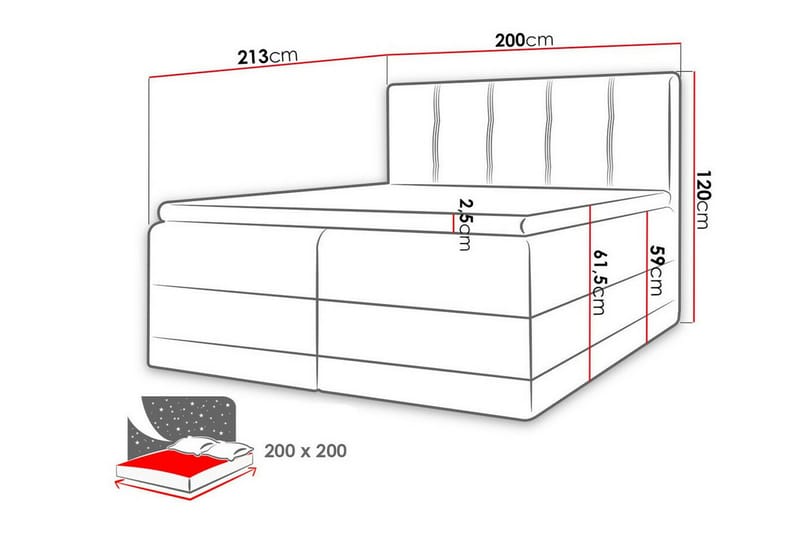 Sängram Boisdale 200x200 cm - Möbler - Säng - Sängram & sängstomme