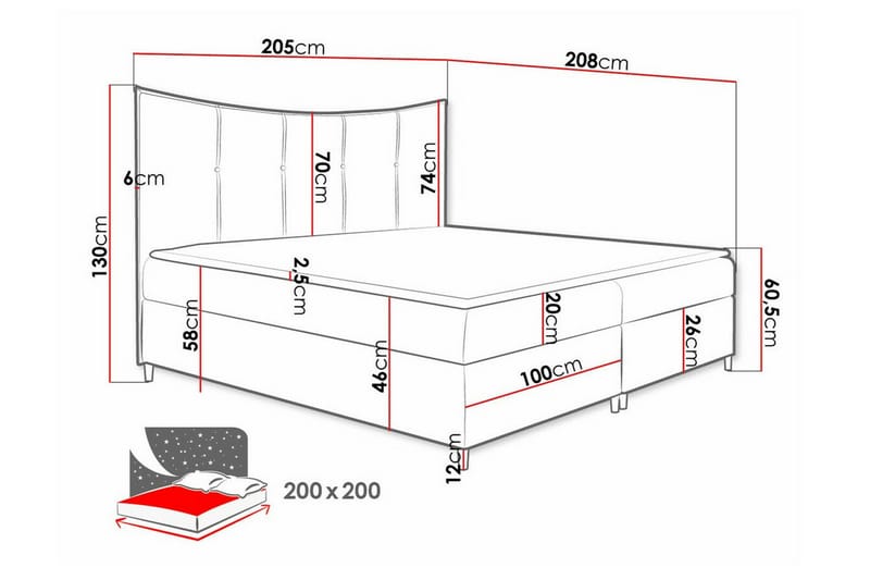 Sängram Boisdale 200x200 cm - Möbler - Säng - Sängram & sängstomme