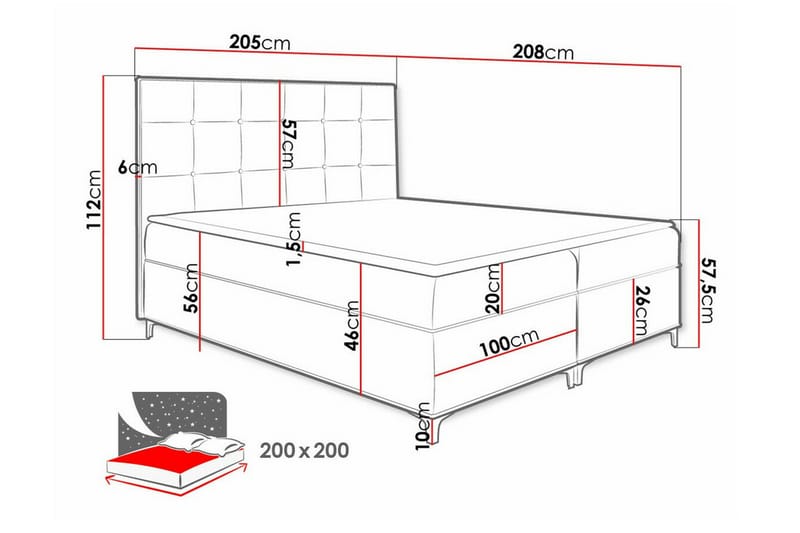 Sängram Boisdale 200x200 cm - Möbler - Säng - Sängram & sängstomme