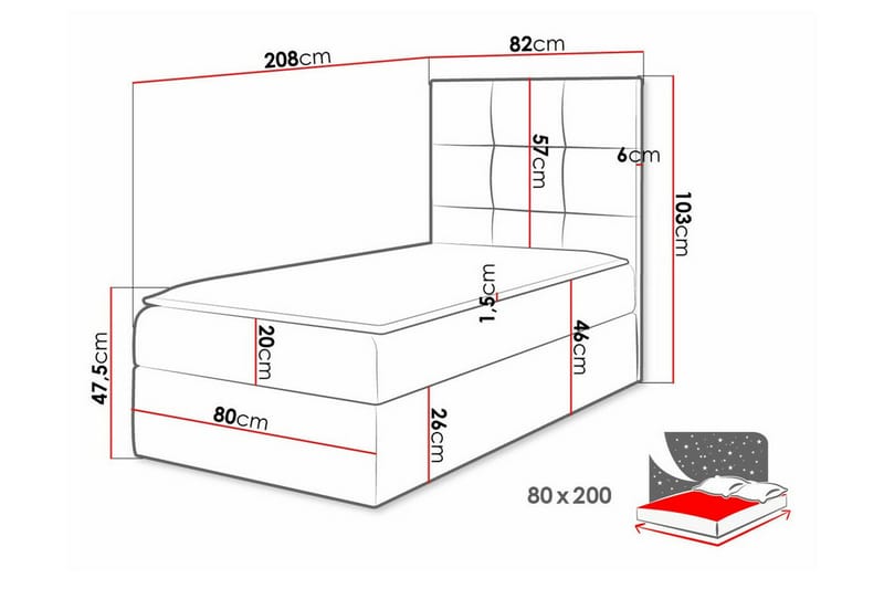 Sängram Boisdale 80x200 cm - Möbler - Säng - Sängram & sängstomme