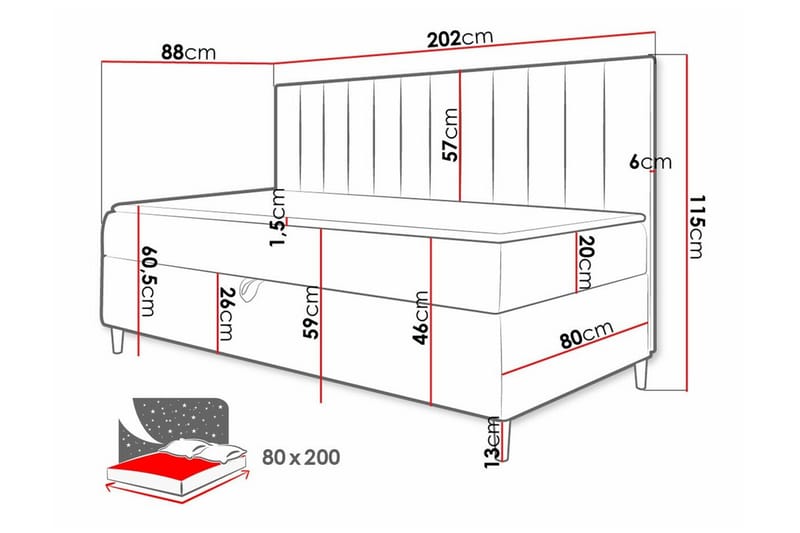 Sängram Boisdale 80x200 cm - Möbler - Säng - Sängram & sängstomme