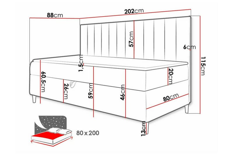 Sängram Boisdale 80x200 cm - Möbler - Säng - Sängram & sängstomme