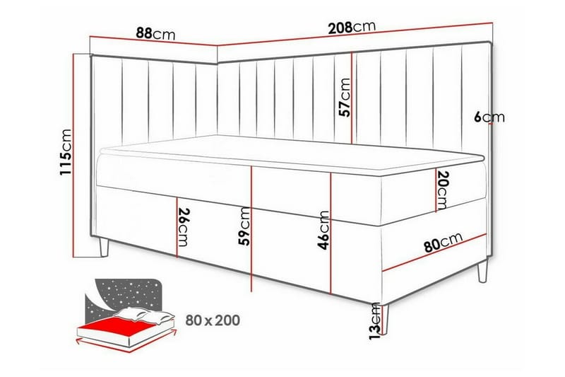 Sängram Boisdale 80x200 cm - Möbler - Säng - Sängram & sängstomme