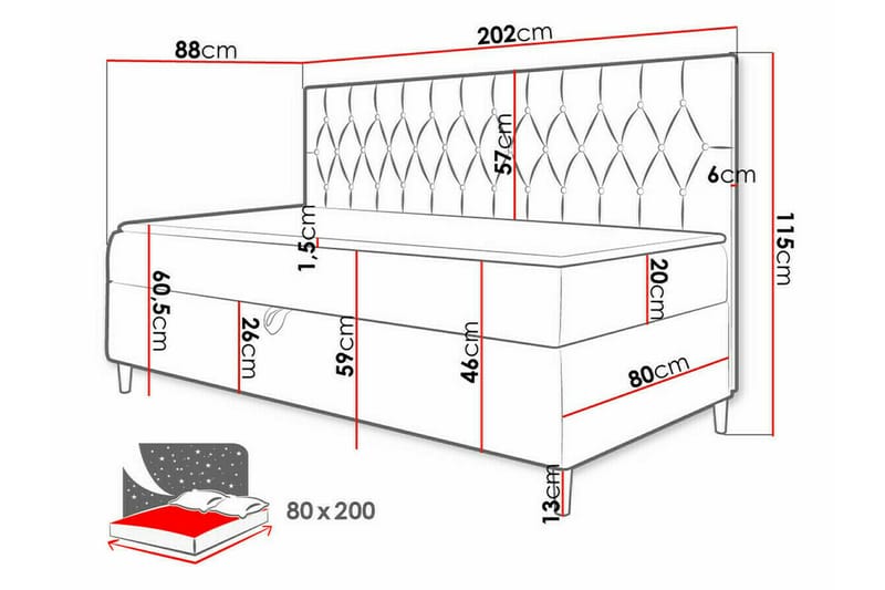 Sängram Boisdale 80x200 cm - Möbler - Säng - Sängram & sängstomme