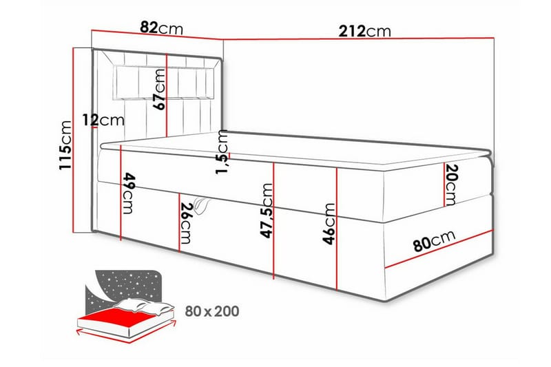 Sängram Boisdale 80x200 cm - Möbler - Säng - Sängram & sängstomme