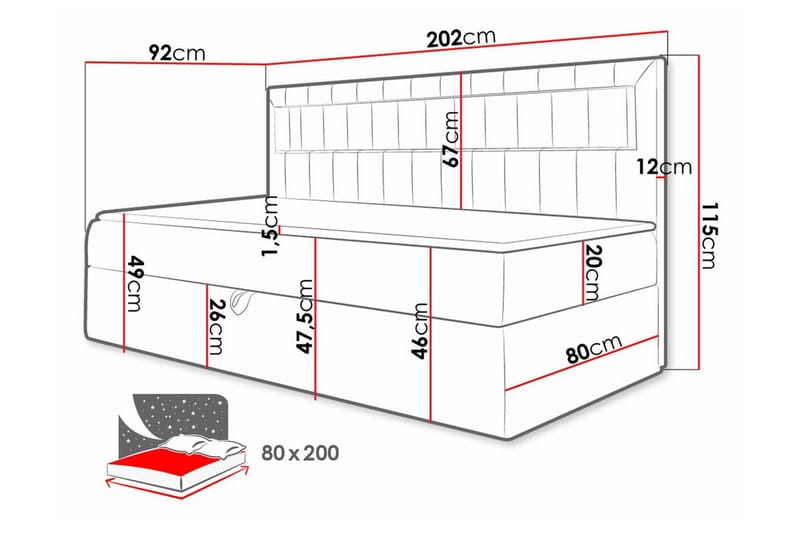 Sängram Boisdale 80x200 cm - Möbler - Säng - Sängram & sängstomme