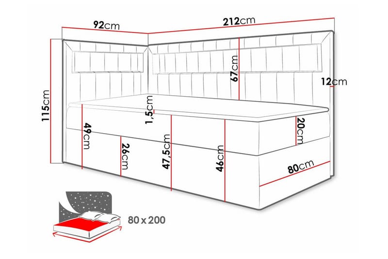 Sängram Boisdale 80x200 cm - Möbler - Säng - Sängram & sängstomme