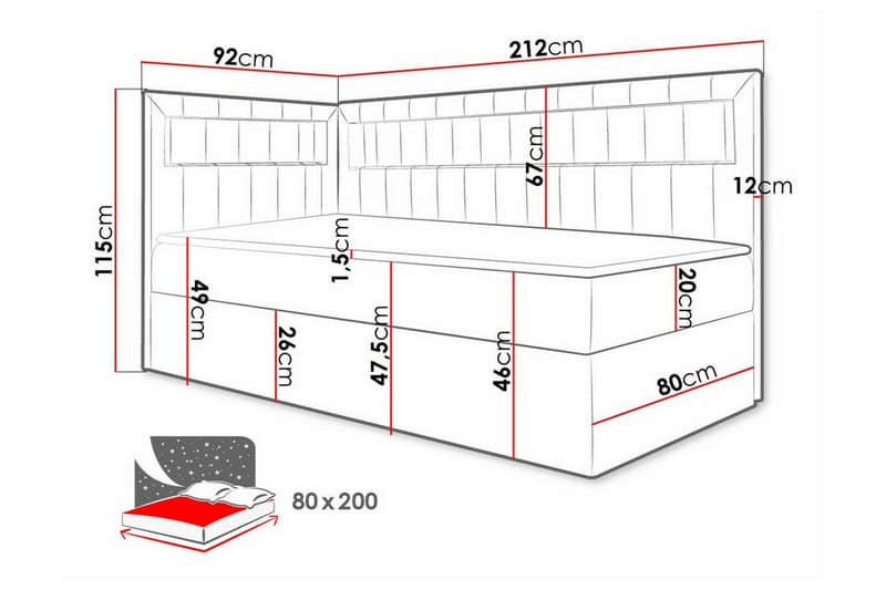 Sängram Boisdale 80x200 cm - Möbler - Säng - Sängram & sängstomme