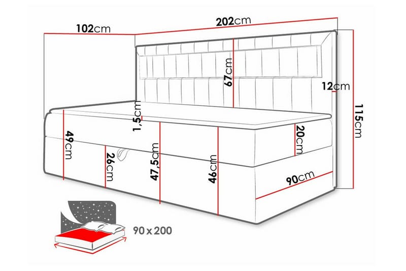 Sängram Boisdale 90x200 cm - Möbler - Säng - Sängram & sängstomme