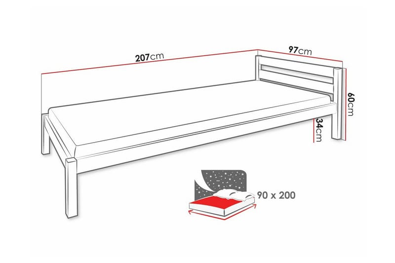 Sängram Carnew 90x200 cm - Ljusbrun - Möbler - Säng - Sängram & sängstomme