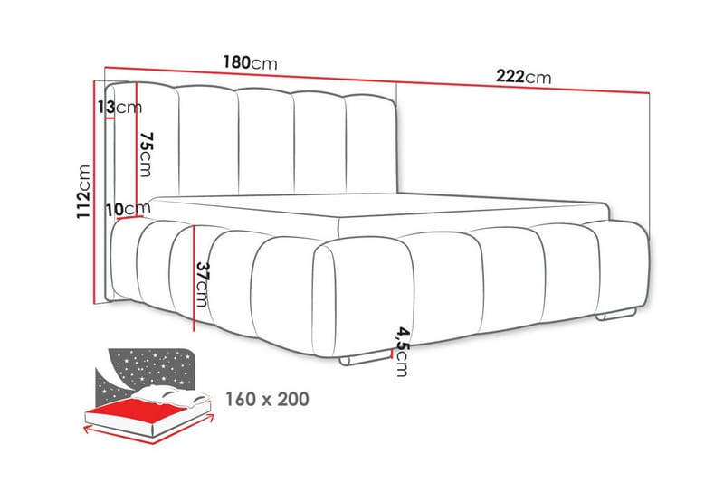 Sängram Cleaton 160x200 cm - Möbler - Säng - Sängram & sängstomme