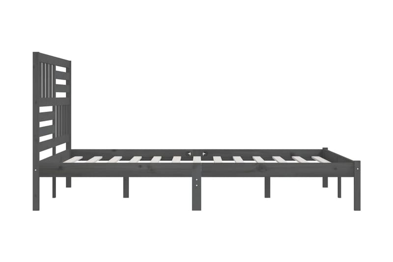 Sängram grå massivt furu 200x200 cm - Grå - Möbler - Säng - Sängram & sängstomme