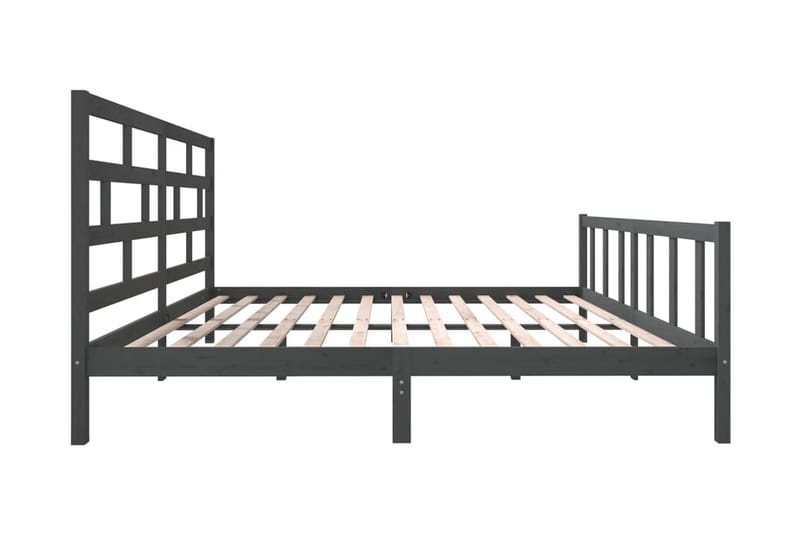 Sängram grå massivt furu 200x200 cm - Grå - Möbler - Säng - Sängram & sängstomme