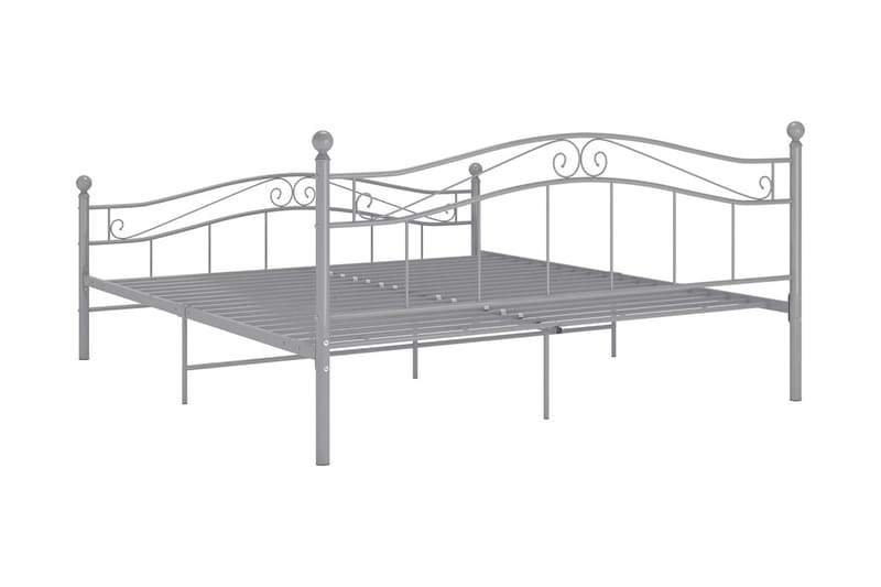 Sängram grå metall 200x200 cm - Grå - Möbler - Säng - Sängram & sängstomme