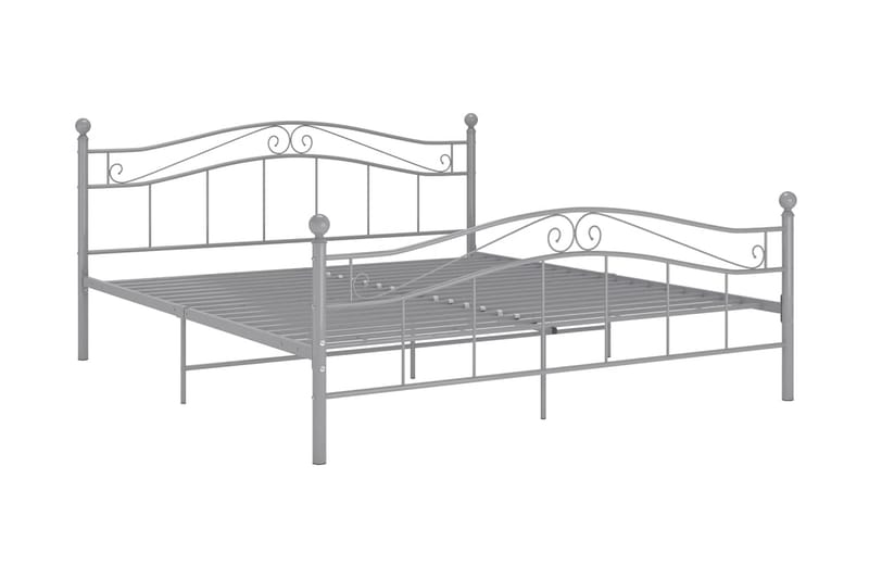 Sängram grå metall 200x200 cm - Grå - Möbler - Säng - Sängram & sängstomme