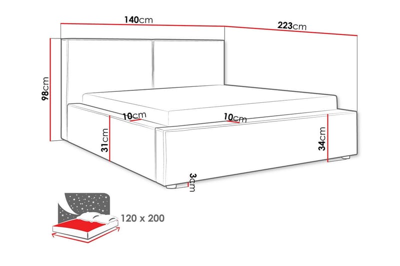 Sängram Knocklong 120x200 cm - Möbler - Säng - Sängram & sängstomme