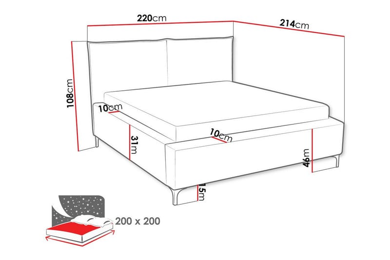 Sängram Knocklong 200x200 cm - Möbler - Säng - Sängram & sängstomme