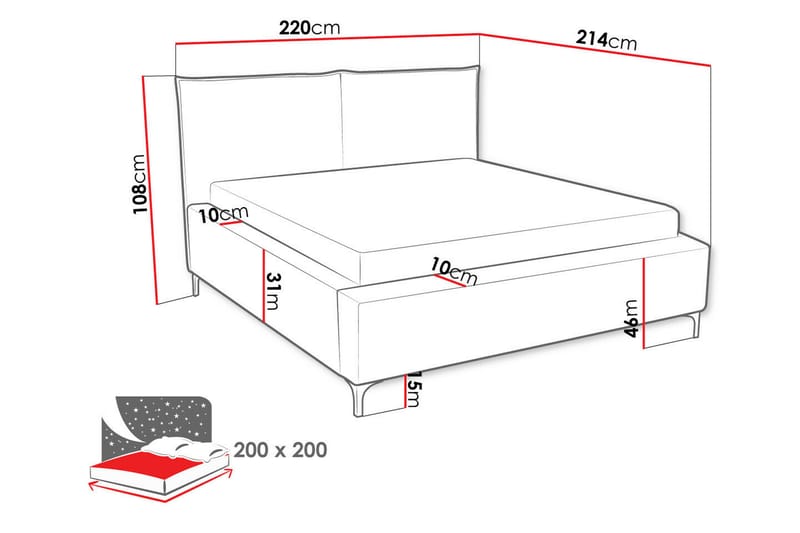 Sängram Knocklong 200x200 cm - Möbler - Säng - Sängram & sängstomme