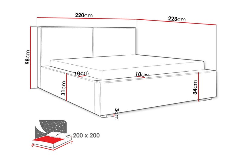 Sängram Knocklong 200x200 cm - Möbler - Säng - Sängram & sängstomme