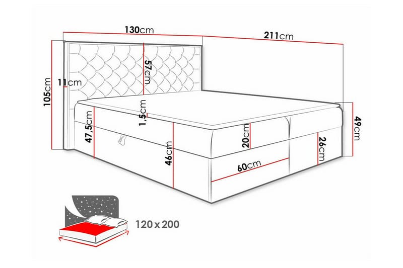 Sängram Oberting 120x200 cm - Möbler - Säng - Sängram & sängstomme