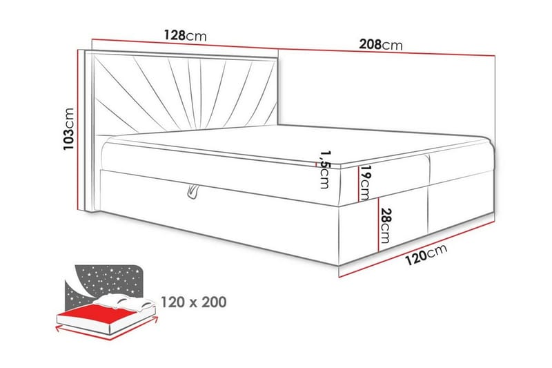 Sängram Oberting 120x200 cm - Möbler - Säng - Sängram & sängstomme