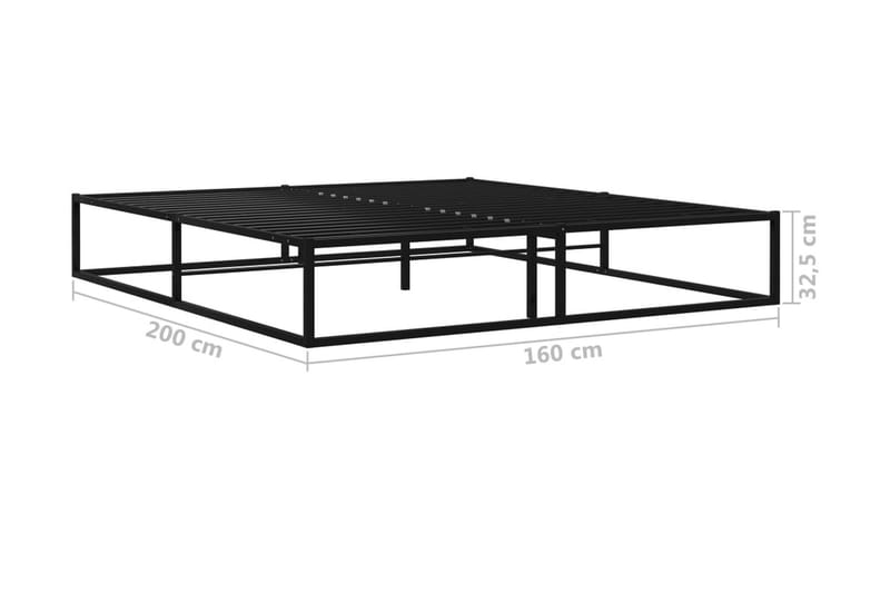 Sängram svart metall 160x200 cm - Svart - Möbler - Säng - Sängram & sängstomme