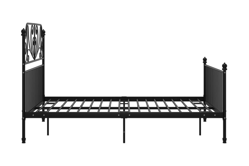 Sängram svart metall och plywood 160x200 cm - Svart - Möbler - Säng - Sängram & sängstomme