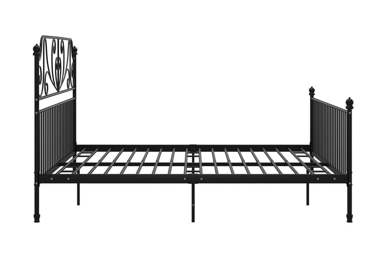 Sängram svart metall och plywood 180x200 cm - Svart - Möbler - Säng - Sängram & sängstomme