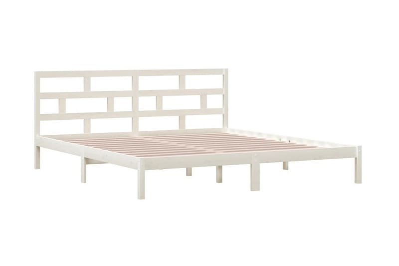 Sängram vit massiv furu 140x190 cm - Vit - Möbler - Säng - Sängram & sängstomme