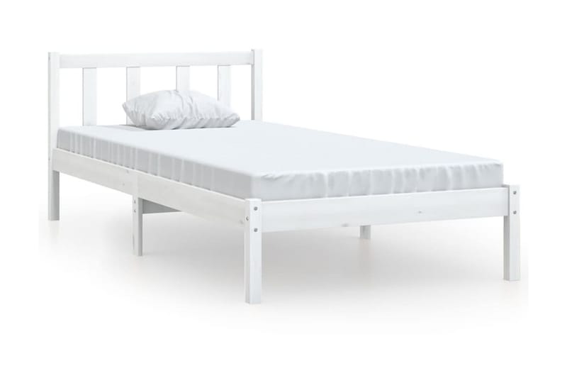 Sängram vit massiv furu 75x190 cm - Vit - Möbler - Säng - Sängram & sängstomme