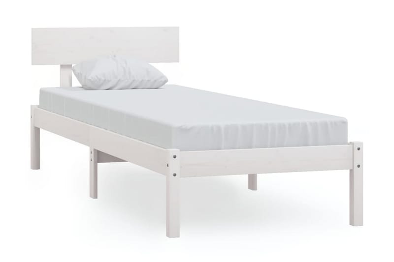 Sängram vit massiv furu 90x190 cm - Vit - Möbler - Säng - Sängram & sängstomme