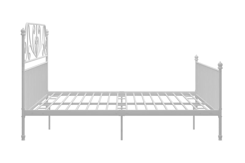 Sängram vit metall och plywood 180x200 cm - Vit - Möbler - Säng - Sängram & sängstomme