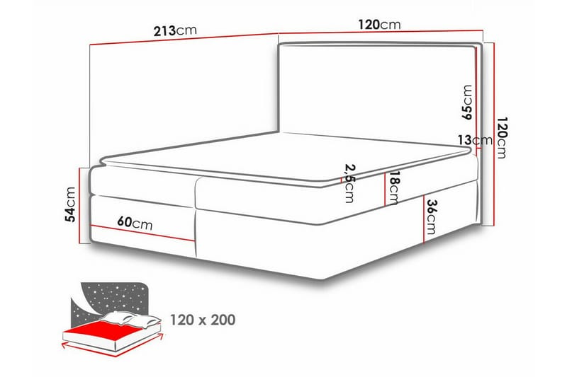 Sängram Pries 120x200 cm - Möbler - Säng - Sängram & sängstomme