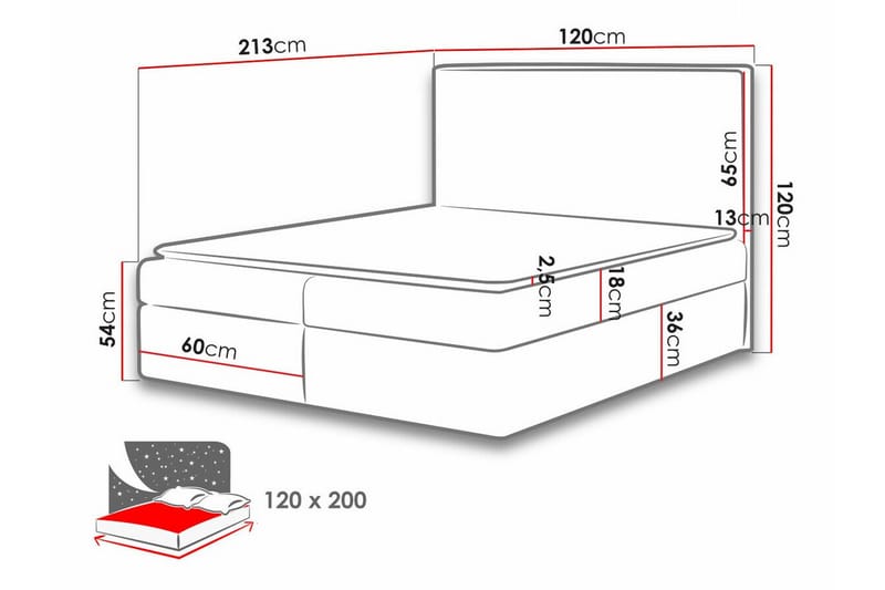 Sängram Pries 120x200 cm - Möbler - Säng - Sängram & sängstomme