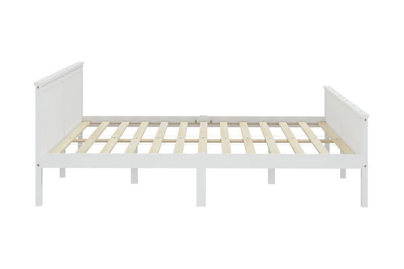 Sängram vit massiv furu 200x200 cm - Vit - Möbler - Säng - Sängram & sängstomme