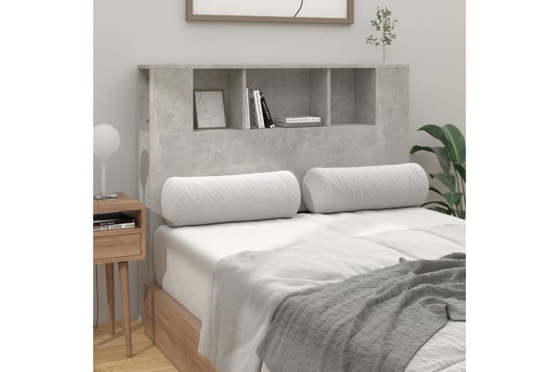 beBasic Sänggavel med förvaring betonggrå 120x18,5x104,5 cm - Grey - Möbler - Säng - Sängtillbehör & sänggavel - Sänggavel