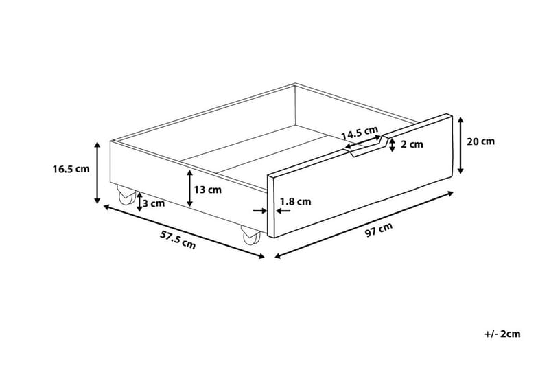 Låda Rumilly 97|58 cm - Blå - Möbler - Säng - Sängtillbehör & sänggavel - Sängförvaring