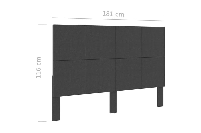 Huvudgavel mörkgrå tyg tuftad 180x200 cm - Grå - Möbler - Säng - Sängtillbehör & sänggavel - Sänggavel