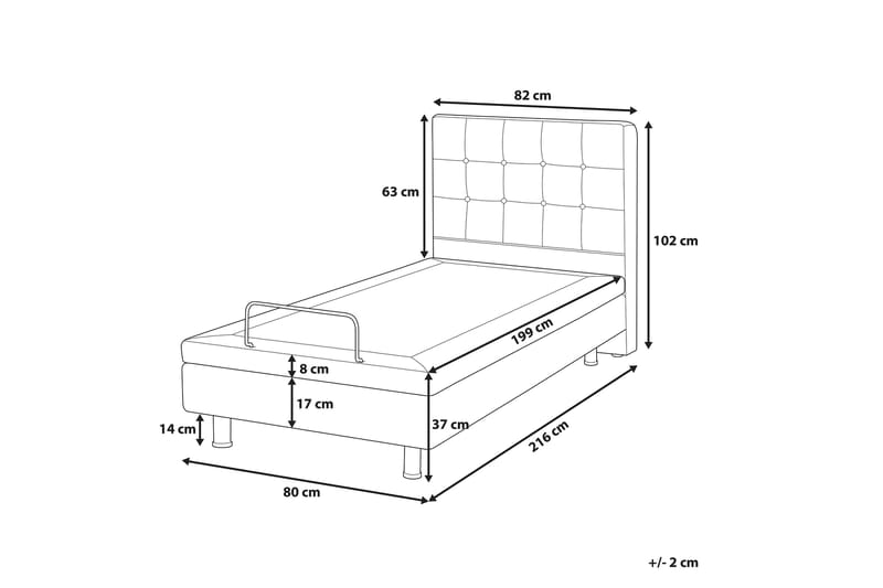 Säng Kisterud Ställbar 80x200 cm - Grå - Möbler - Säng - Ställbar säng