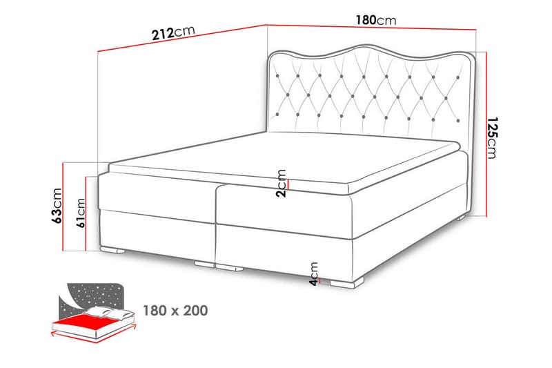 Sultan Sängpaket Kontinentalsäng 180x200 cm - Svart - Möbler - Säng - Kontinentalsäng