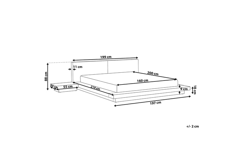 Vattensäng med tillbehör 160 x 200 cm vit LESSING - Vit - Möbler - Säng - Vattensäng